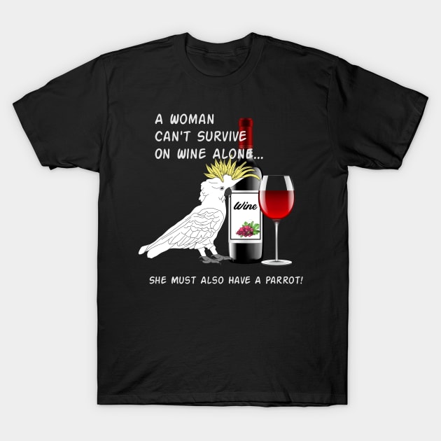 African Grey Parrot Wine Loving Drinking T-Shirt by Einstein Parrot